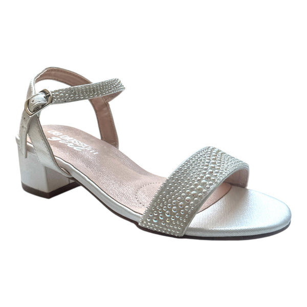 Girls Fancy Pearl White Block Heels – Paparazzi Kids