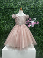 Couture Design Cap Dress in Blush Pink