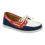 Blue/Red/White Leather Deck Loafers