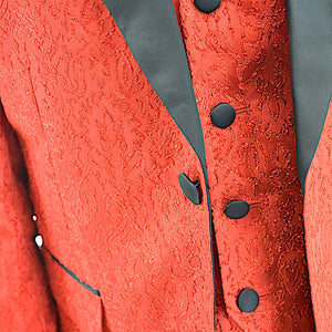 Ronaldo Designer Red and Black Trim Tuxedo Suit