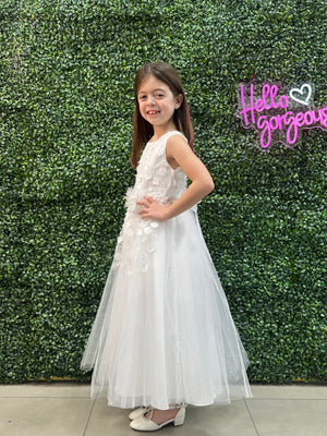 Paparazzi White Designer Flower Lace Bodice With Lace