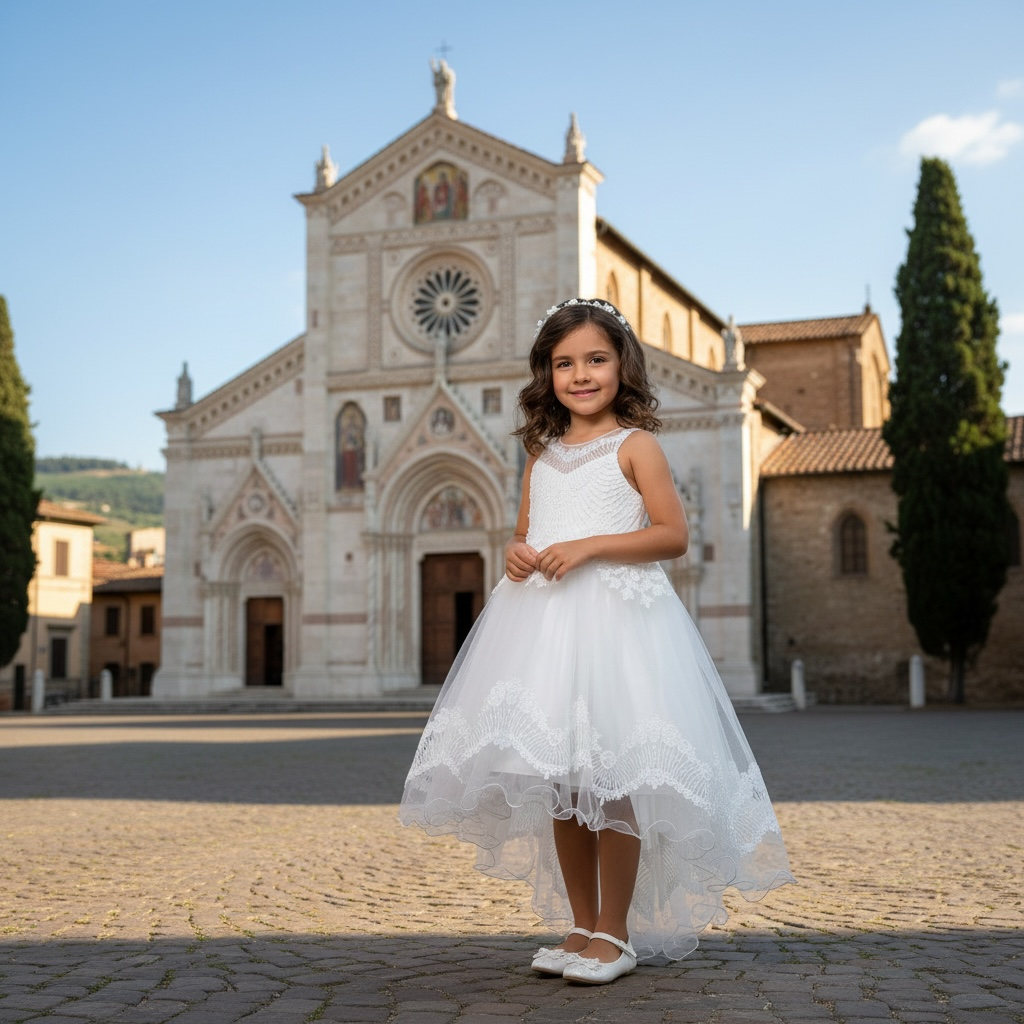 Paparazzi Lace High-Low Tulle Flower Girl Dress