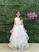 Paparazzi White Tulle Lace Bodice With Tulle Skirt