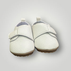 Boys Baby White Christening Italian Velcro Shoes