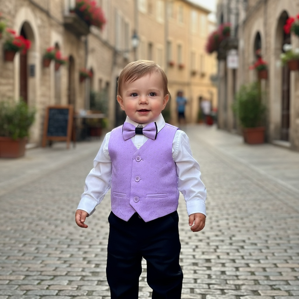 Ronaldo Lilac Boys 4pc Vest Set