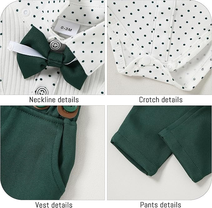Paparazzi Forest Green Boys 5 pc Vest Set