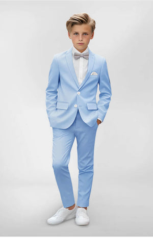 Ronadlo Sky Blue  Slim Fit 5-Piece Suit Set
