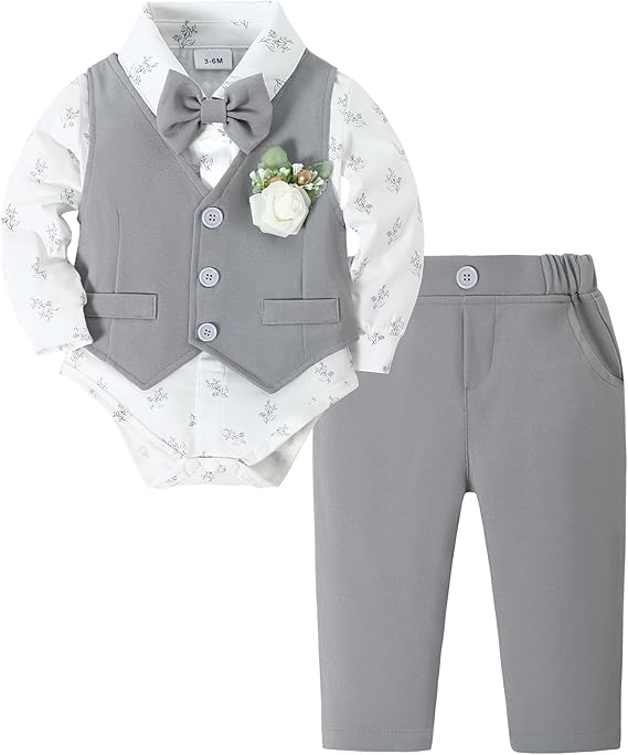 Paparazzi Business Grey  Boys 5 pc Vest Set