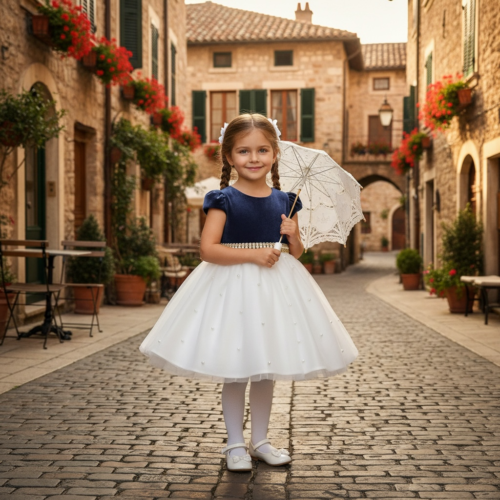 Paparazzi Navy Pearl Tulle Dress