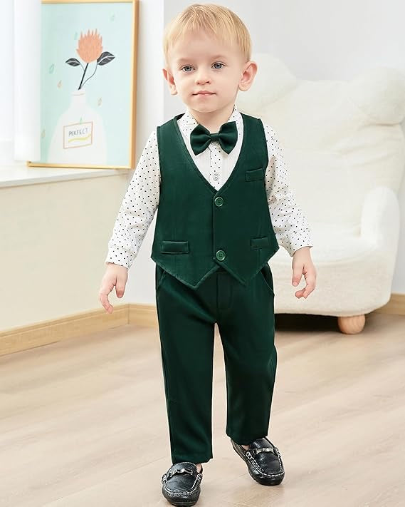 Paparazzi Forest Green Boys 5 pc Vest Set