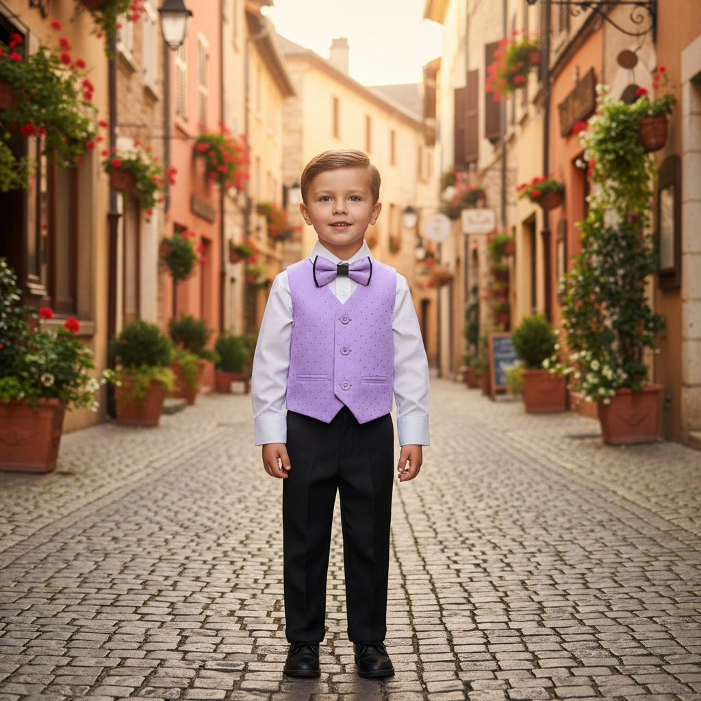 Ronaldo Lilac Boys 4pc Vest Set