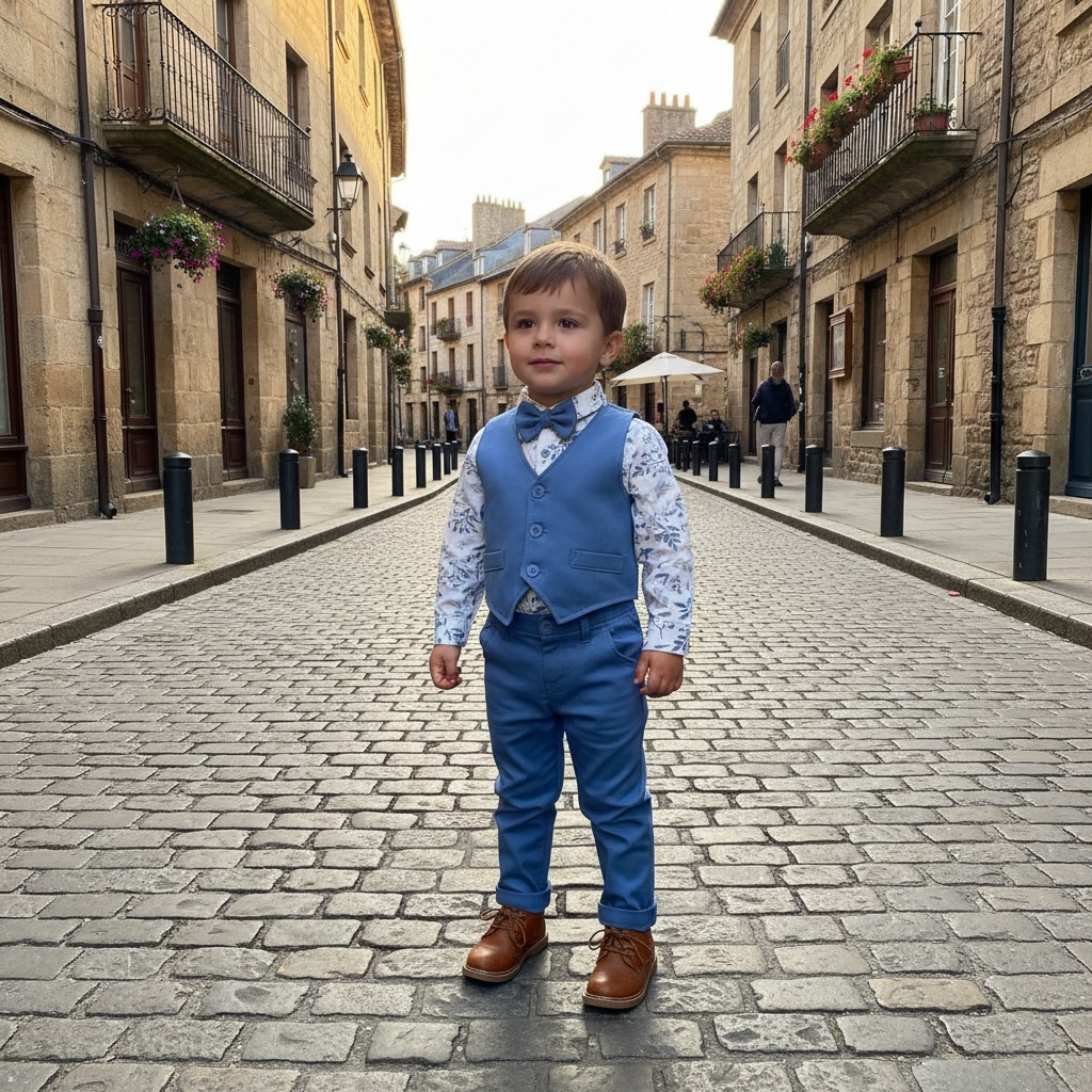 Paparazzi Tiffany Blue  Boys 4pc Vest Set