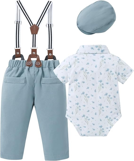 Paparazzi Aqua Blue Boys 5 pc Vest Set
