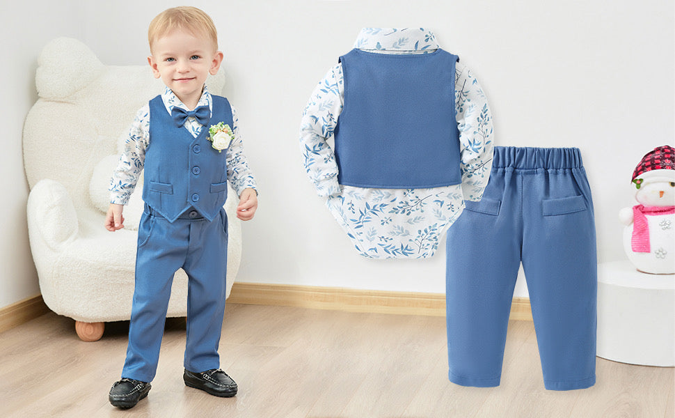 Paparazzi Tiffany Blue Boys 5 pc Vest Set