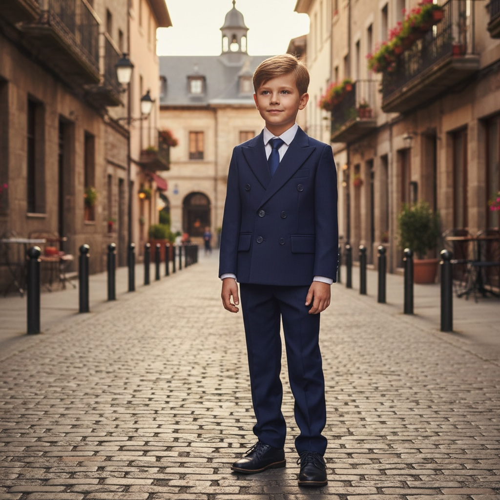 Ronaldo Navy Blue Double Breasted 5 pc Suit