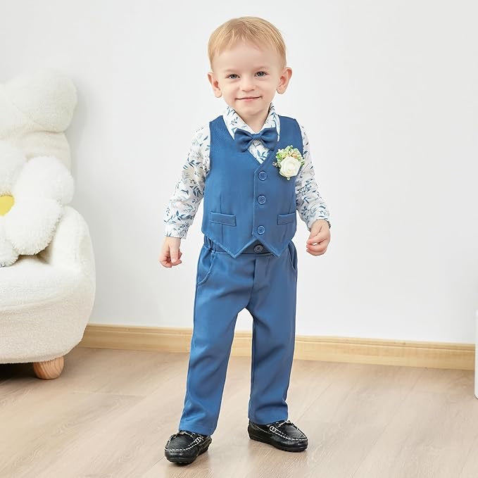 Paparazzi Tiffany Blue Boys 5 pc Vest Set