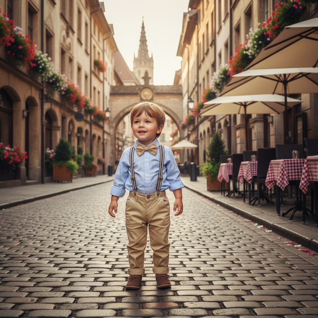 Paparazzi Khaki Suspender Boys 4pc Sets