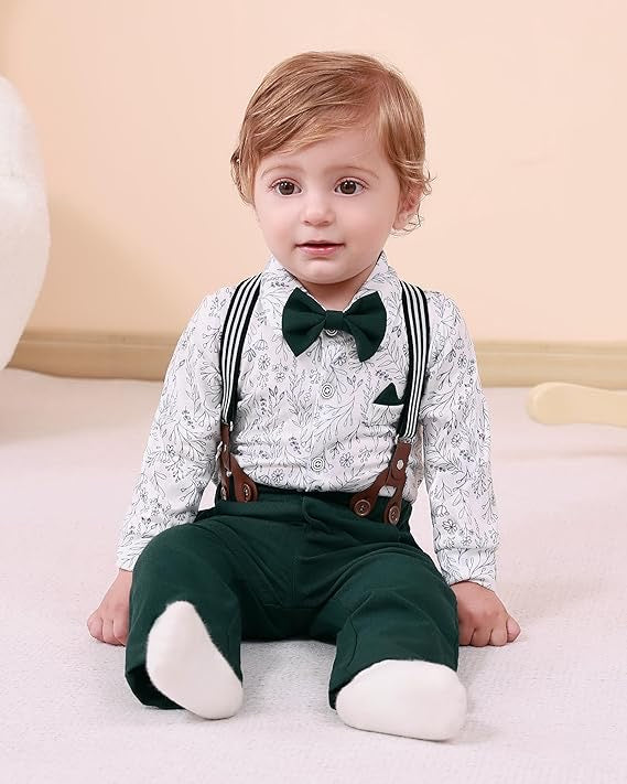 Paparazzi Emerald Green Boys 5 pc Vest Set