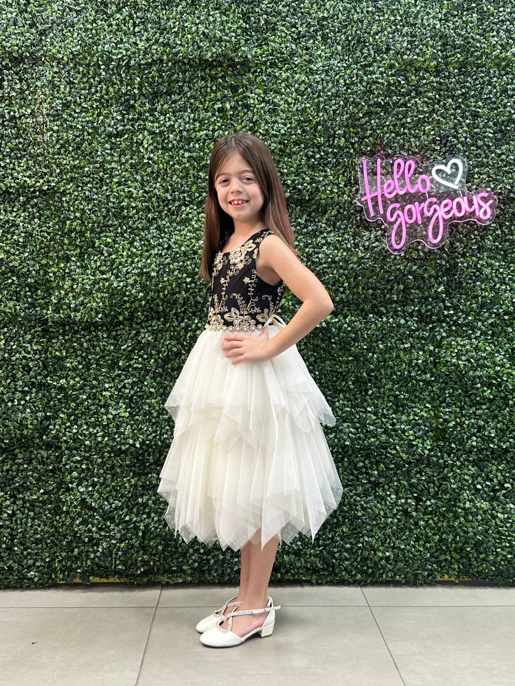 Candlelight Black Sequin & Floral Designer Dress
