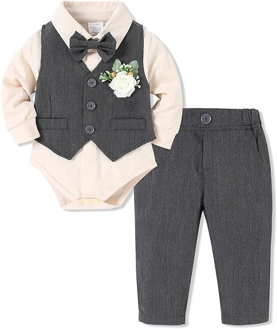 Paparazzi Charcoal Grey Boys 5 pc Vest Set