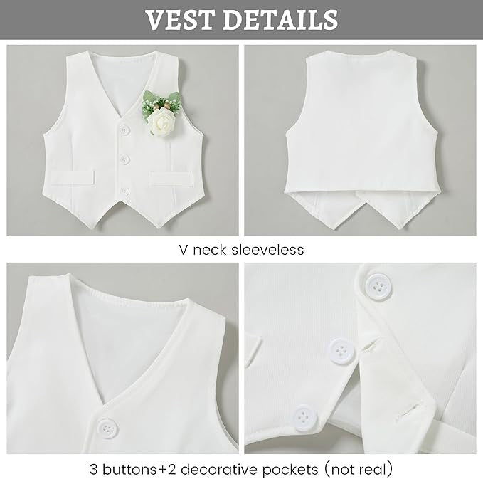Paparazzi Soft White Boys 5 pc Vest Set