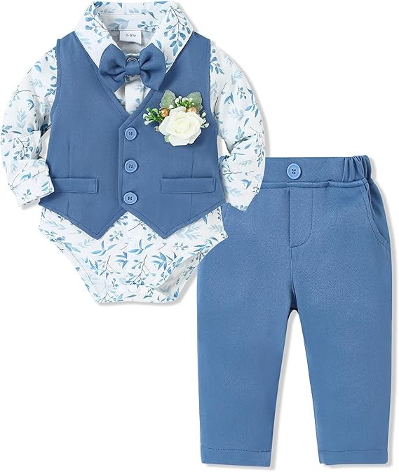 Paparazzi Tiffany Blue Boys 5 pc Vest Set