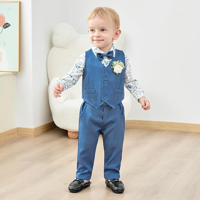 Paparazzi Tiffany Blue Boys 5 pc Vest Set