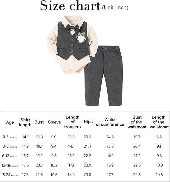 Paparazzi Charcoal Grey Boys 5 pc Vest Set