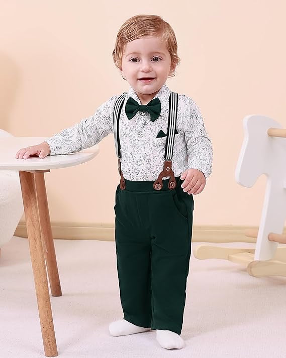 Paparazzi Emerald Green Boys 5 pc Vest Set