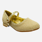 Girls Gold Glitter Communion Heel