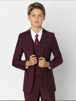 Ronaldo Burgundy Slim Fit 5-Piece Suit Set