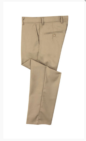 Boys Tan Slim Dress Pants