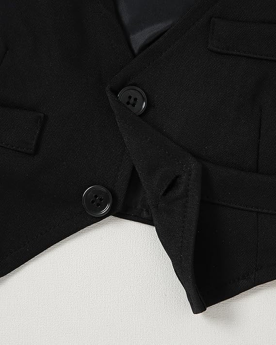 Paparazzi Black/Burgundy Boys 5 pc Vest Set