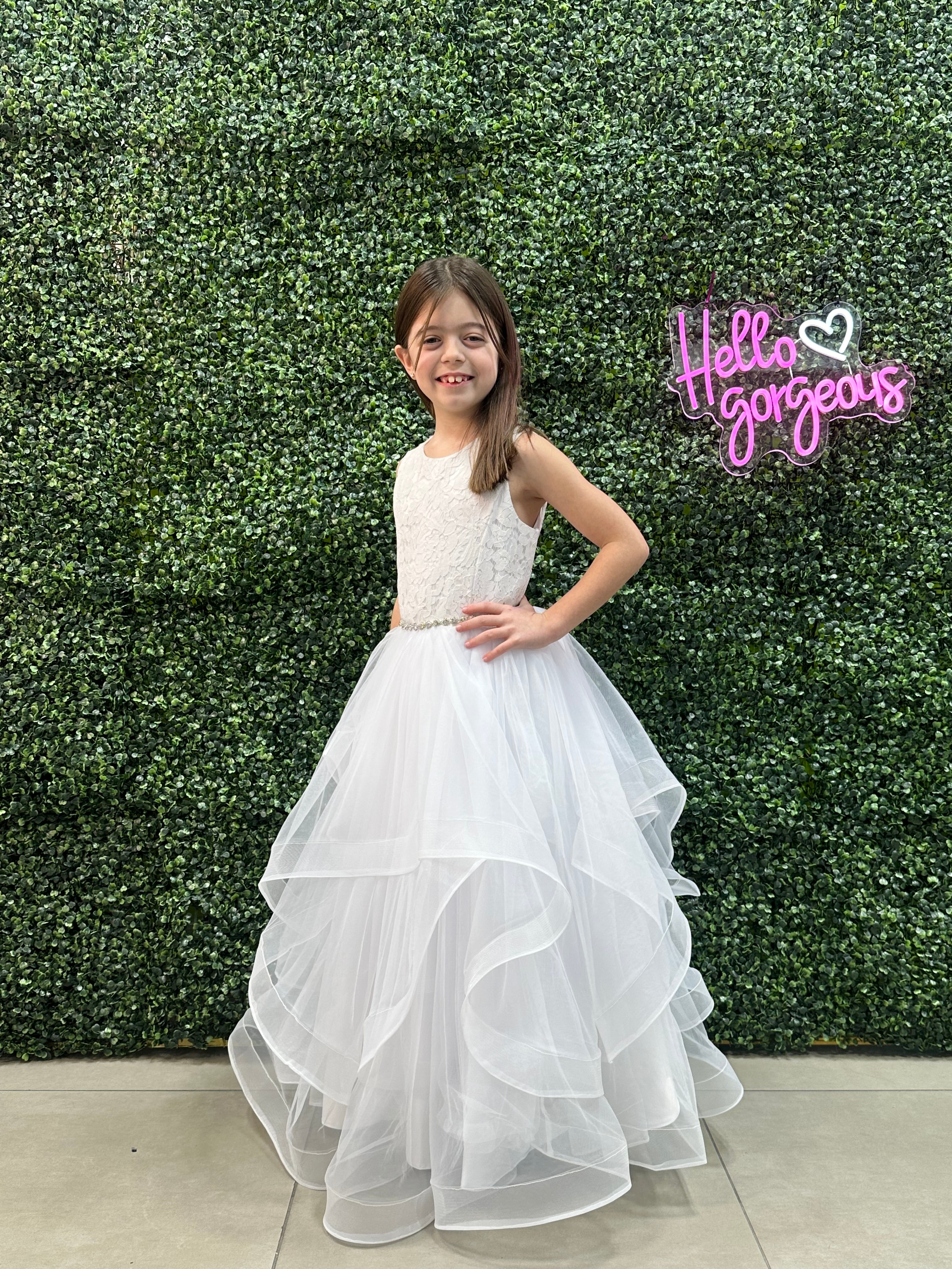 Paparazzi White Tulle Lace Bodice With Skirt