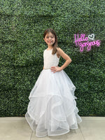 Paparazzi White Tulle Lace Bodice With Tulle Skirt