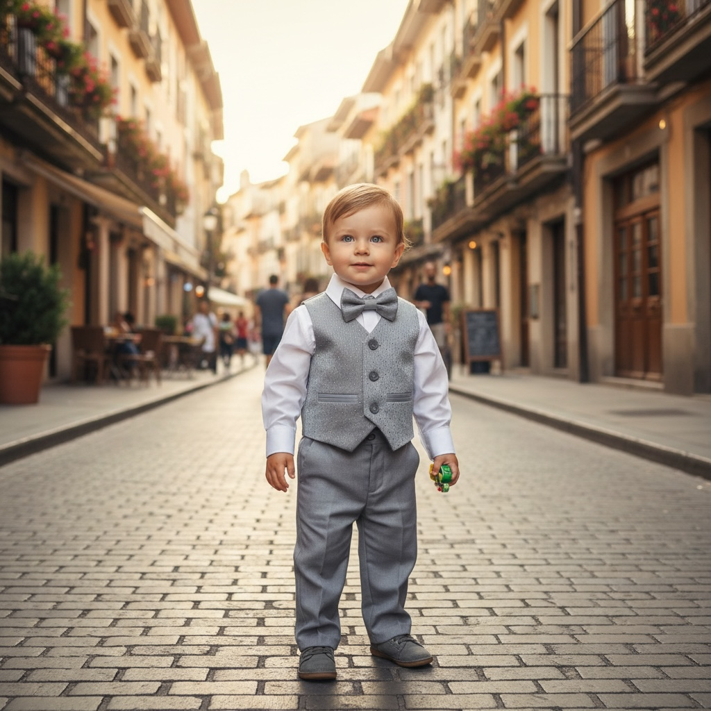 Ronaldo Grey Boys 4pc Vest Set
