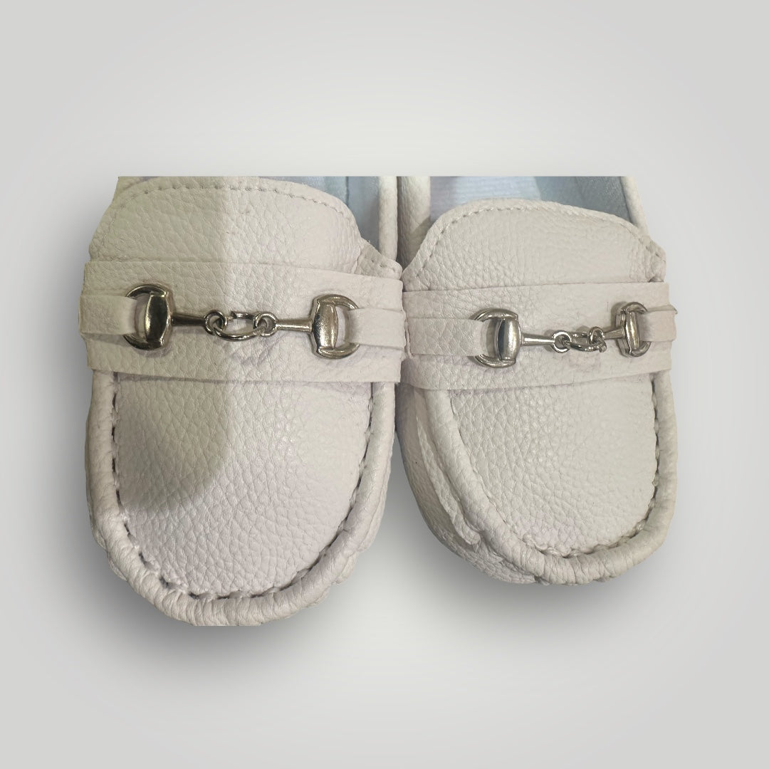 Boys Baby White Christening Loafers