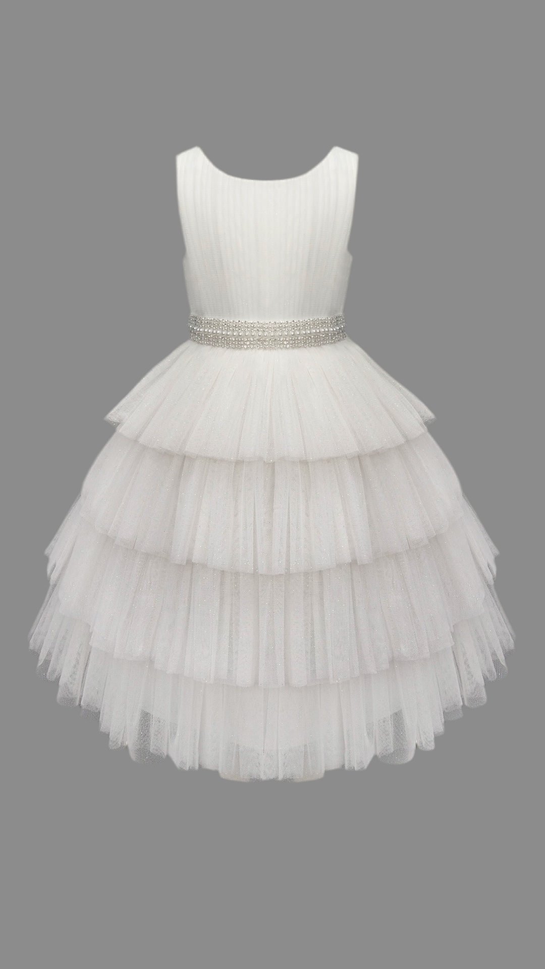 Paparazzi White Layered First Communion Dress