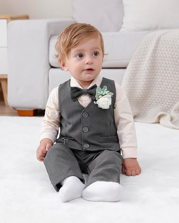 Paparazzi Charcoal Grey Boys 5 pc Vest Set