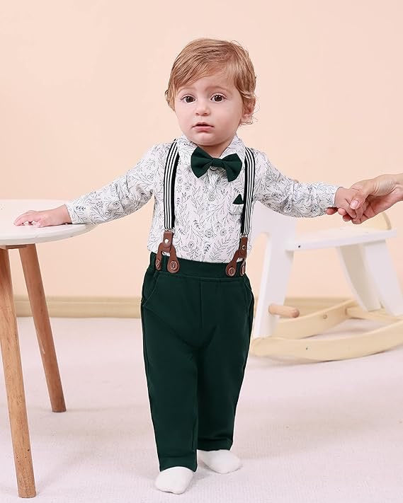 Paparazzi Emerald Green Boys 5 pc Vest Set