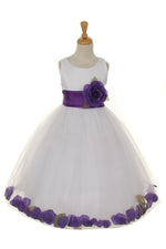 Ashley Dress with Purple Petals and Sash