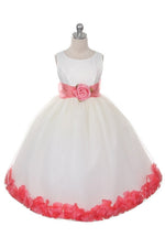 Ashley Dress with Coral Petals and Sash