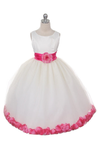 Ashley Dress with Fuschia Petals and Sash