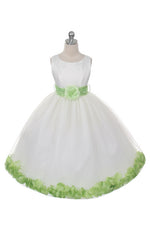 Ashley Dress with Lime Petals and Sash