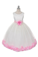 Ashley Dress with Pink Petals and Sash