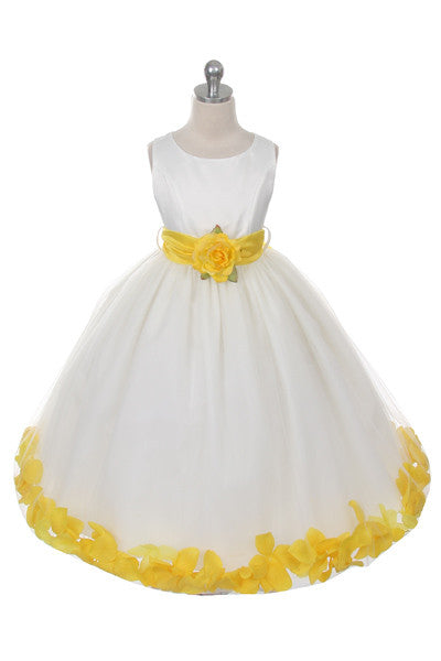 Ashley Dress with Yellow Petals and Sash