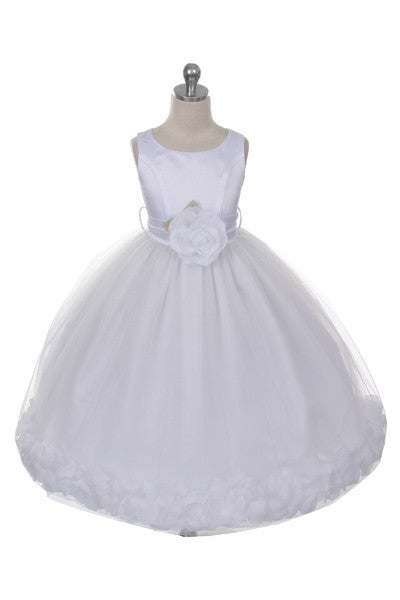 Ashley Dress with White Petals and Sash