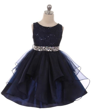 Couture Diamond design dress in Navy Blue