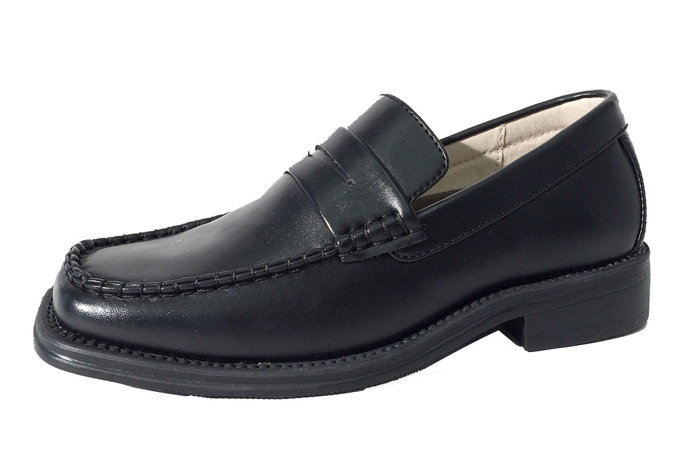 Boys Black Penny Loafers