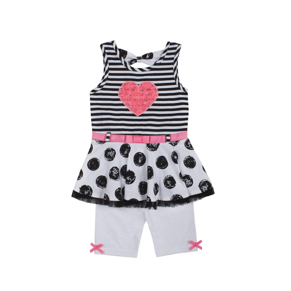 Pink Heart Capri Set
